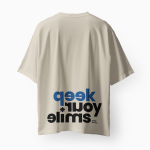 Koszulka oversize migdałowa - obrazek 2