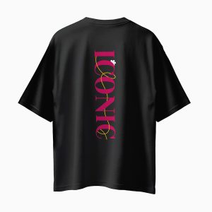 Koszulka oversize czarna ICONIC - obrazek 3